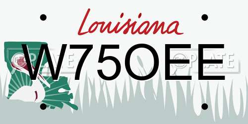 W75OEE Louisiana License Plate