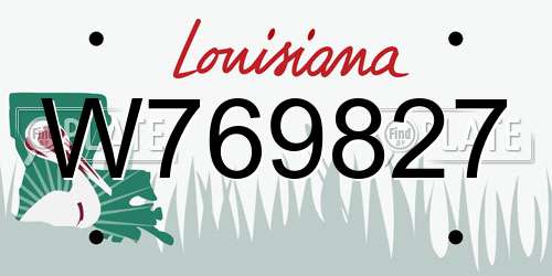 W769827 Louisiana License Plate