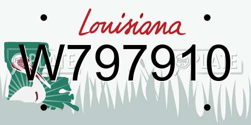W797910 Louisiana License Plate