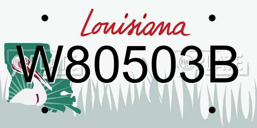 W80503B Louisiana License Plate