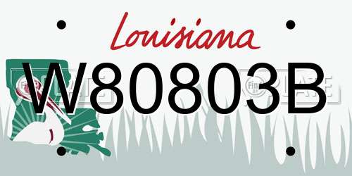 W80803B Louisiana License Plate