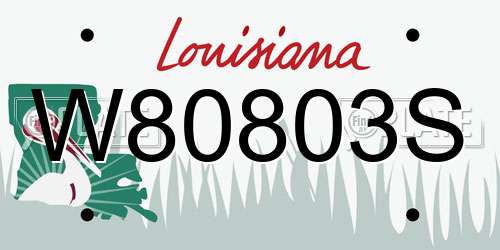 W80803S Louisiana License Plate