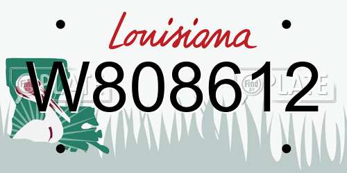 W808612 Louisiana License Plate