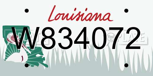 W834072 Louisiana License Plate