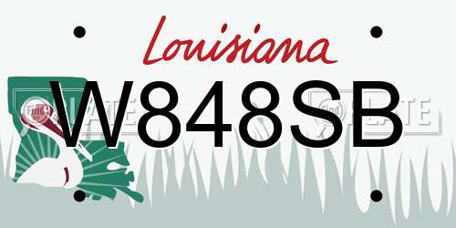 W848SB Louisiana License Plate