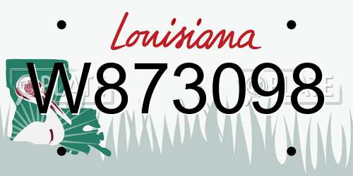 W873098 Louisiana License Plate