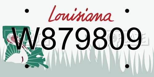 W879809 Louisiana License Plate