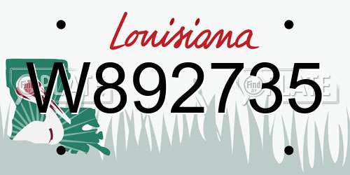 W892735 Louisiana License Plate