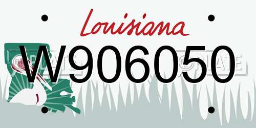 W906050 Louisiana License Plate