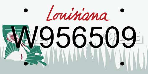 W956509 Louisiana License Plate