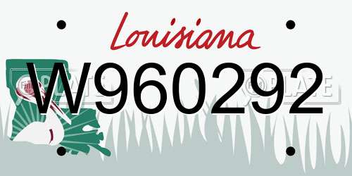 W960292 Louisiana License Plate