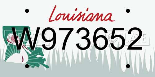 W973652 Louisiana License Plate