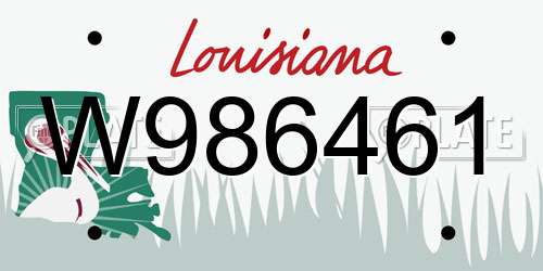 W986461 Louisiana License Plate