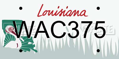 WAC375 Louisiana License Plate