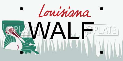 WALF Louisiana License Plate