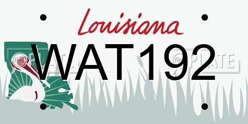 WAT192 Louisiana License Plate