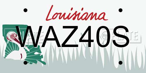 WAZ40S Louisiana License Plate