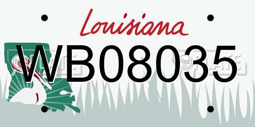 WB08035 Louisiana License Plate