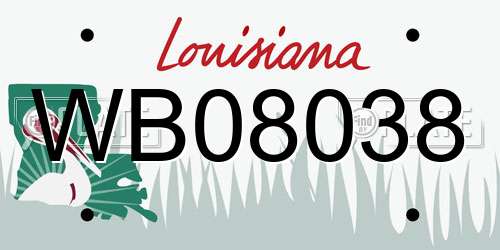 WB08038 Louisiana License Plate
