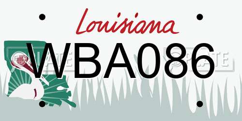 WBA086 Louisiana License Plate