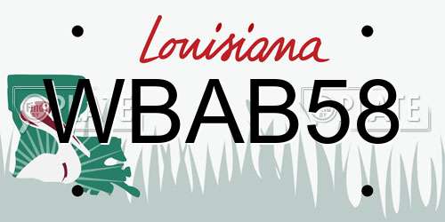 WBAB58 Louisiana License Plate