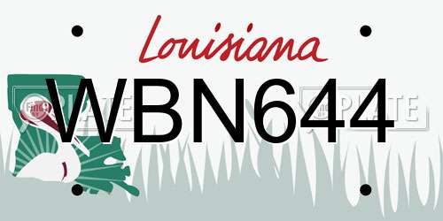 WBN644 Louisiana License Plate