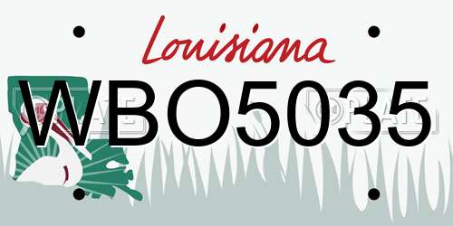 WBO5035 Louisiana License Plate