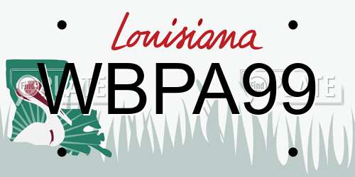 WBPA99 Louisiana License Plate