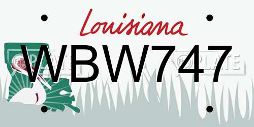 WBW747 Louisiana License Plate
