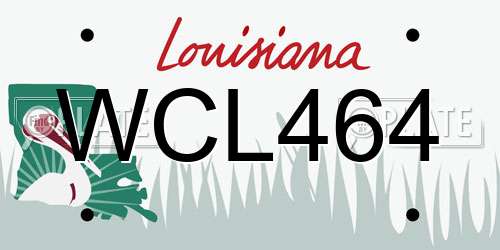 WCL464 Louisiana License Plate