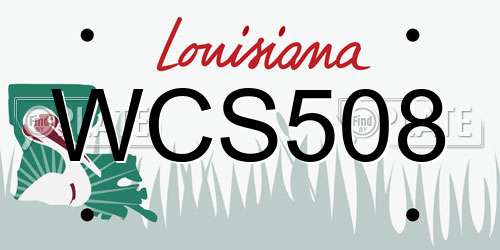 WCS508 Louisiana License Plate