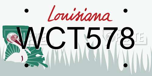 WCT578 Louisiana License Plate