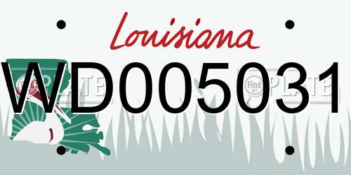 WD005031 Louisiana License Plate