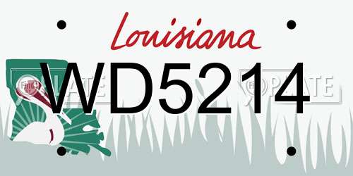 WD5214 Louisiana License Plate