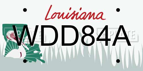WDD84A Louisiana License Plate