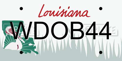 WDOB44 Louisiana License Plate