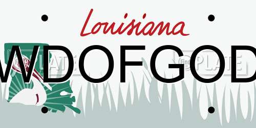 WDOFGOD Louisiana License Plate