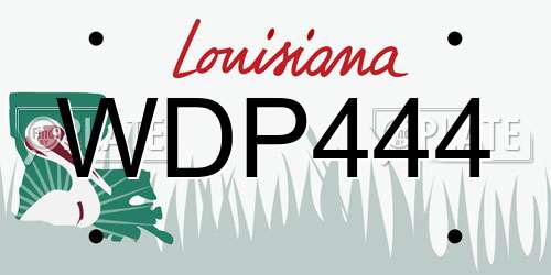 WDP444 Louisiana License Plate