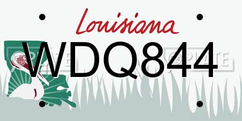 WDQ844 Louisiana License Plate