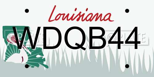 WDQB44 Louisiana License Plate