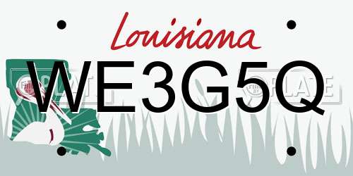 WE3G5Q Louisiana License Plate