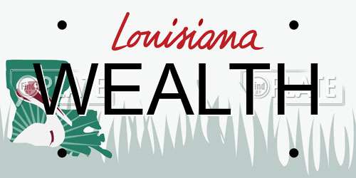 WEALTH Louisiana License Plate