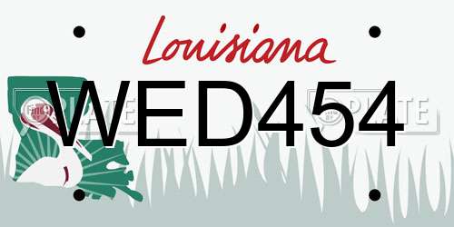 WED454 Louisiana License Plate