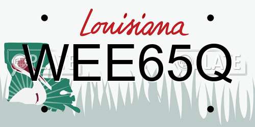 WEE65Q Louisiana License Plate