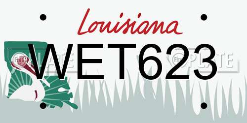 WET623 Louisiana License Plate