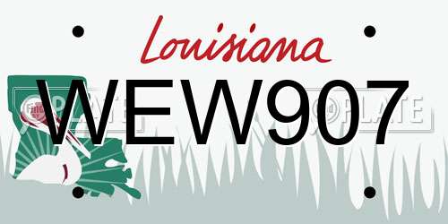 WEW907 Louisiana License Plate
