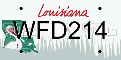 WFD214 Louisiana License Plate