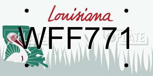 WFF771 Louisiana License Plate