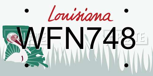 WFN748 Louisiana License Plate