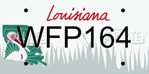 WFP164 Louisiana License Plate